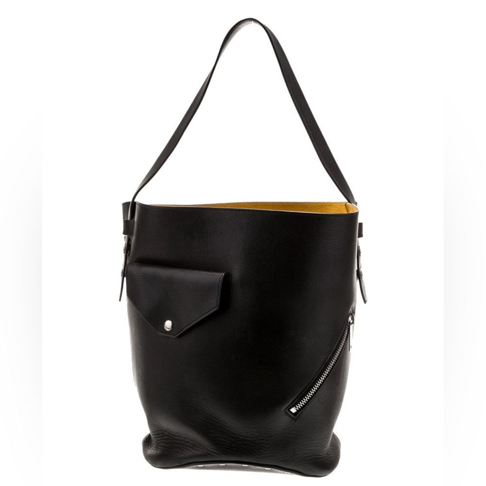 Celine leather biker bucket bag